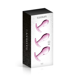 Set 3 plugs anal en verre Glossy Toys n° 17 Pink 2