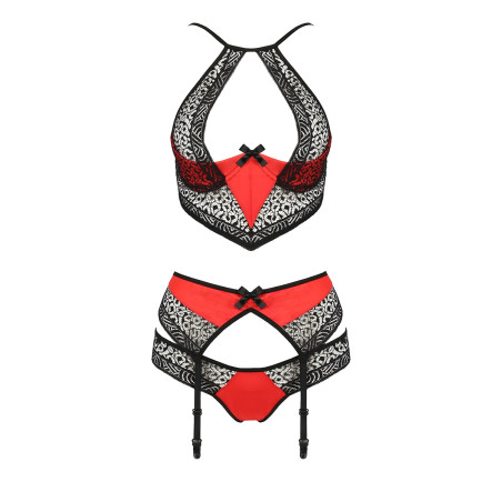 Ensemble à jarretelles Scarlet rouge - Passion