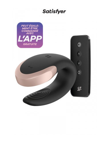 Stimulateur couple Double Love noir - Satisfyer - Plaisirs à deux