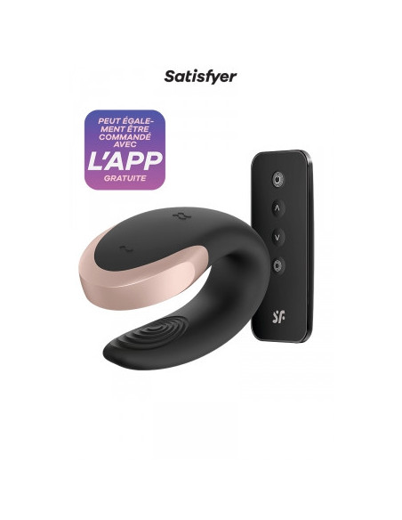 Stimulateur couple Double Love noir - Satisfyer - Plaisirs à deux