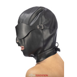 Cagoule simili cuir avec bandeau amovible - Fetish Tentation 2