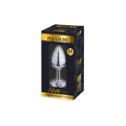 Plug métal bijou rose M - Alive 2