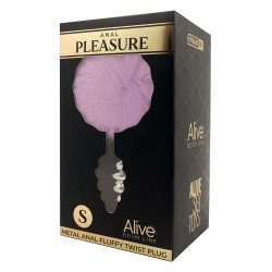 Plug métal Fluffy Twist S mauve - Alive 2