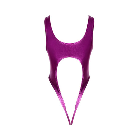 Body rose métallisé ouvert à l'entrejambe - Cotelli Lingerie