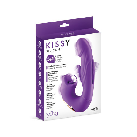 Vibromasseur rabbit 3-en-1 Kissy violet - Yoba