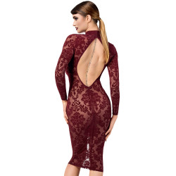 Robe fourreau en tulle floqué Kink Royal F384 - Noir Handmade 2
