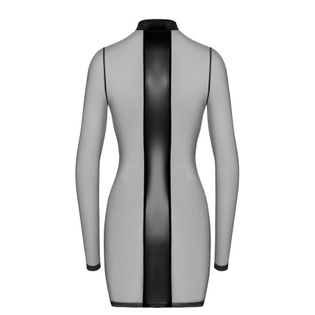 Mini robe tulle et wetlook Crossfire F369 - Noir Handmade