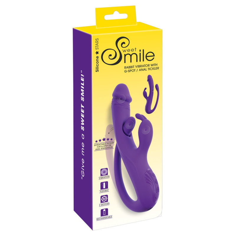 Vibro Rabbit avec tickler flexible - Sweet Smile