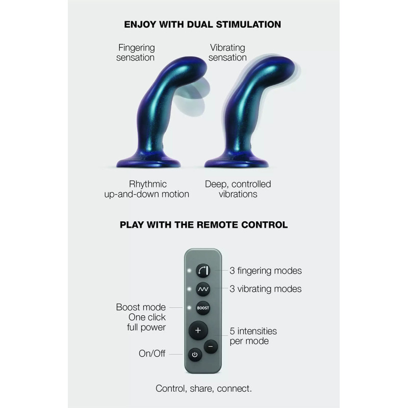 Dildo fingering et vibrant bleu - Strap On Me