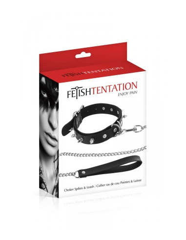 Fetish Tentation Collier à Pointes & Laisse