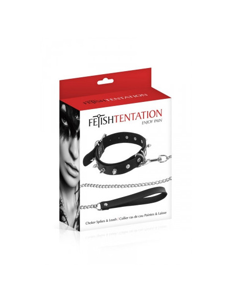 Fetish Tentation Collier à Pointes & Laisse