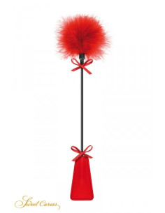 Tapette à Pompon Rouge Sweet Caress - Accessoire BDSM