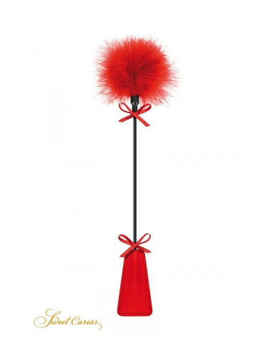 Tapette à Pompon Rouge Sweet Caress - Accessoire BDSM