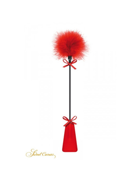 Tapette à Pompon Rouge Sweet Caress - Accessoire BDSM