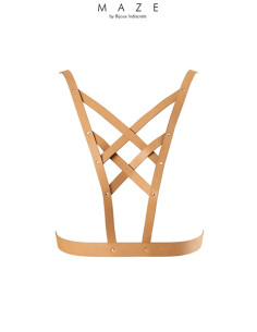 Harnais décolleté croisé marron - Maze