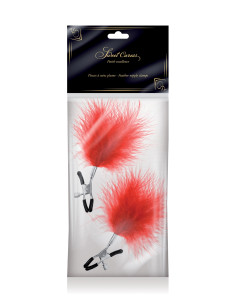 Pinces à seins plumeau rouge - Sweet Caress 2