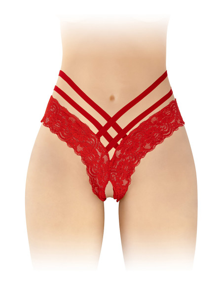 Tanga ouvert Anne - rouge