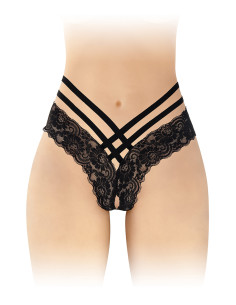 Tanga ouvert Anne - noir