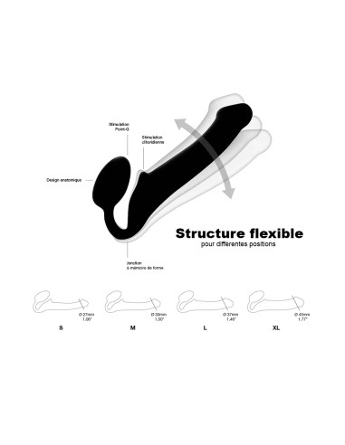 Gode ceinture strap-on noir S