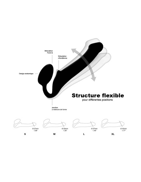 Gode ceinture strap-on noir M