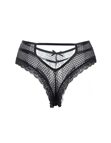 Tanga noir dentelle - Paris Hollywood