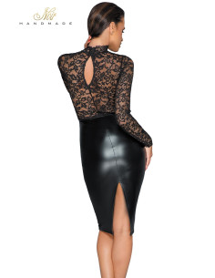 Robe wetlook et dentelle F228 2