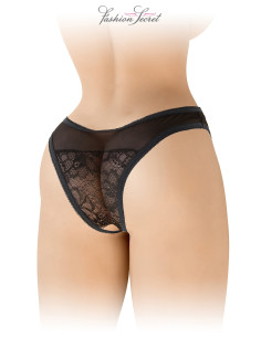 Tanga noir ouvert Ava - Fashion Secret 2