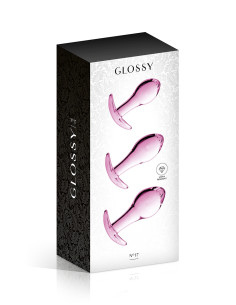 Set 3 plugs anal en verre Glossy Toys n° 17 Pink 2