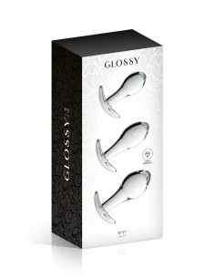 Set 3 plugs anal en verre Glossy Toys n° 17 2