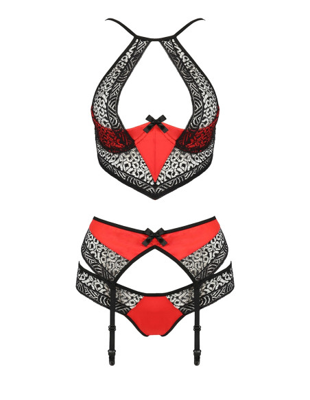 Ensemble à jarretelles Scarlet rouge - Passion