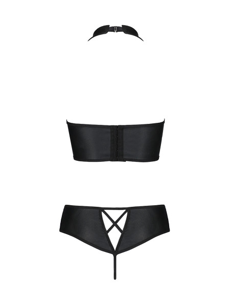 Bustier et string faux cuir Nancy - Passion