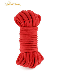 Corde de bondage rouge 10m - Sweet Caress