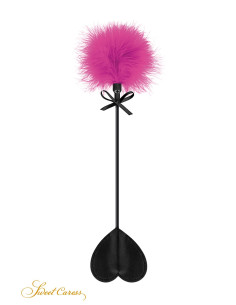 Tapette coeur avec pompon fuchsia - Sweet Caress