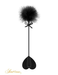 Tapette coeur avec pompon noir - Sweet Caress