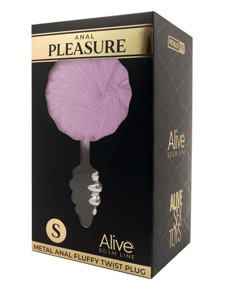 Plug métal Fluffy Twist S mauve - Alive