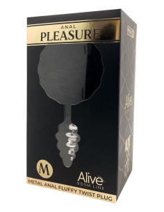 Plug métal Fluffy Twist M noir - Alive 2