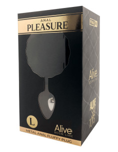 Plug métal Fluffy L noir - Alive 2