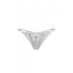 String ouvert à strass blanc