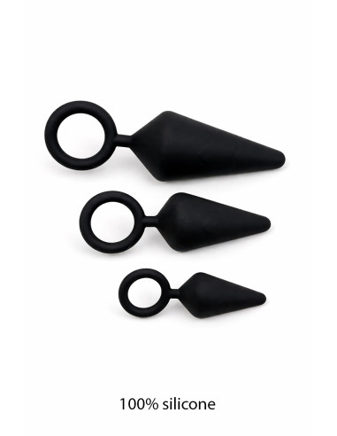 kit d'entrainement anal 3 plugs silicone - Litolu