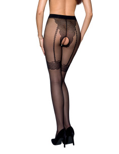 Collants ouverts TI016 20 deniers - noir 2