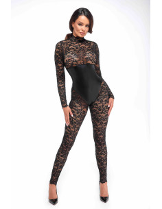 Combinaison corset Enigma F299 dentelle et wetlook 2