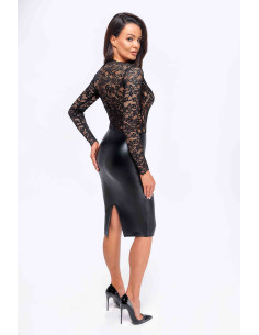 Robe Euphoria F295 wetlook et dentelle 2