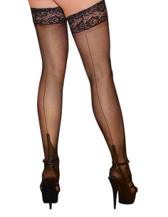 Bas autofixants couture noir 1 - Cotelli Legwear 2