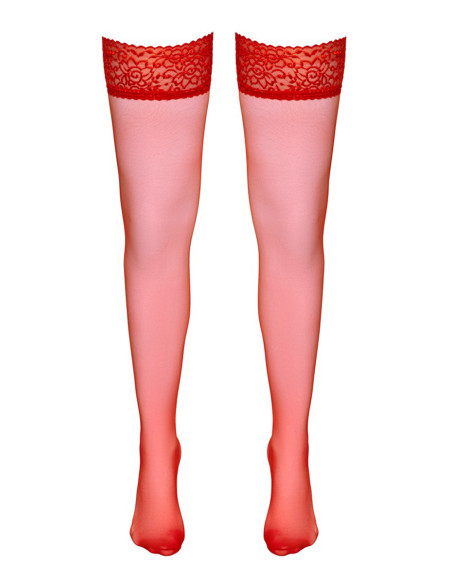 Bas autofixants rouge - Cotelli Legwear