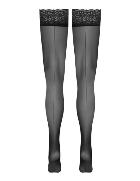 Bas autofixants noir Hold up 3 - Cotelli Legwear