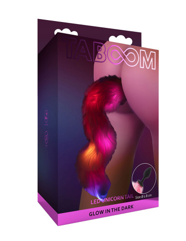 Plug anal Licorne avec queue lumineuse - Taboom