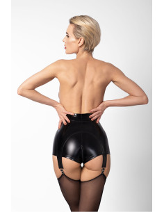 Short à jarretelles Glam F325 vinyle et wetlook 2