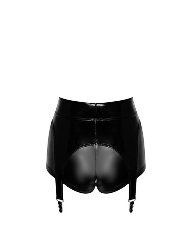 Short à jarretelles Glam F325 vinyle et wetlook