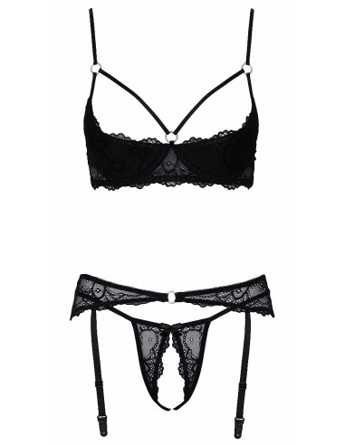 Ensemble lingerie ouverte noir - Cotelli Lingerie