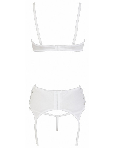Ensemble lingerie 3 pièces ouvert blanc - Cottelli Lingerie